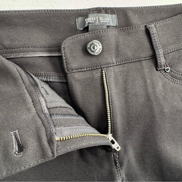 White House Black Market The Slim‎ Ponte 0 Short Black Back Seam Jeans Casual - Picture 6 of 14